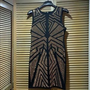 GREYLIN Black dress with gold pattern